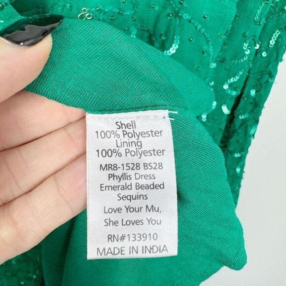 SHOW ME YOUR MUMU | NEW Phyllis Green Sequin Wrap Dress Women’s Size Medium - Picture 12 of 13